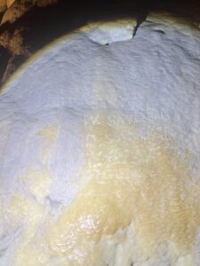 William Merkel and John Gehret's names etched into Crystal Cave's rock formations.